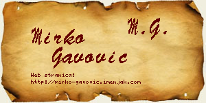 Mirko Gavović vizit kartica